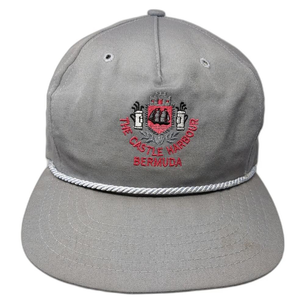 Texace 5 Panel Gray Hat Rope Golf Bermuda Castle Harbour Strapback Vintage